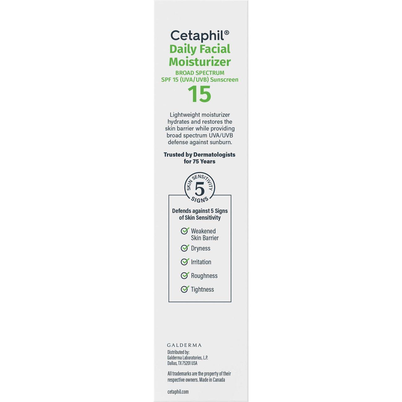CETAPHIL Daily Facial Moisturizer 15 Broad Spectrum SPF 15 UVA UVB Sunscreen مرطب الوجه اليومي مع واقي شمس واسع الطيف من سيتافيل