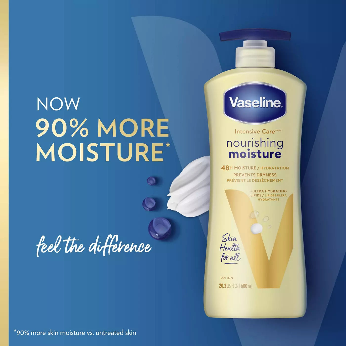 VASELINE Intensive Care Nourishing Moisture 48H Hydration Lotion فازلين لوشن الترطيب العميق للعناية المكثفة وترطيب يدوم 48 ساعة