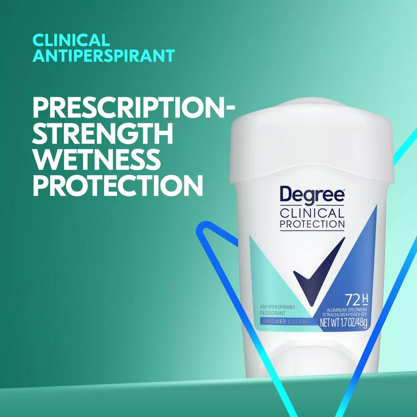 Degree 72Hr Clinical Protection Soft Solid Antiperspirant Deodorant - Shower Clean مزيل العرق الطبي برائحة النظافة المنعشة