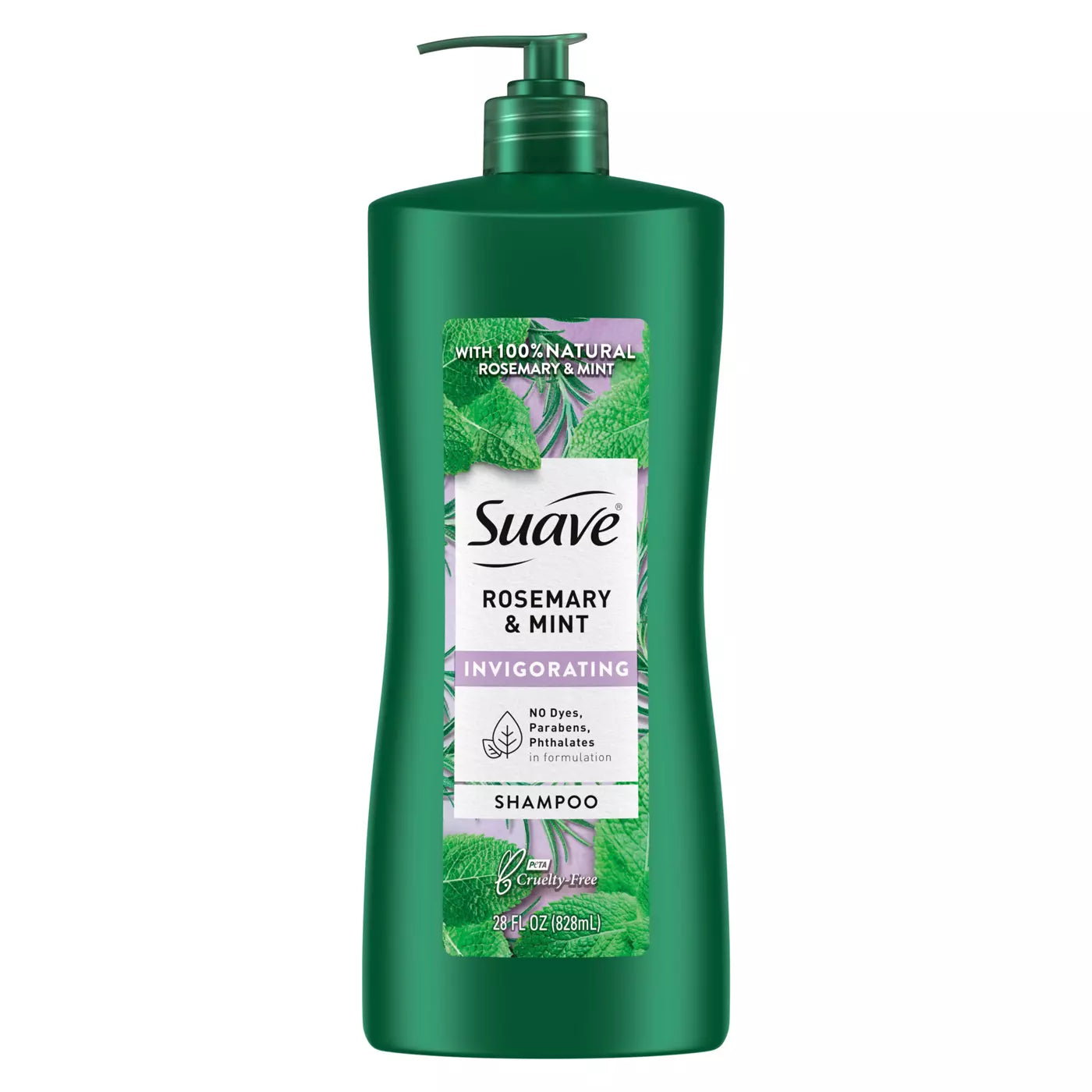 SUAVE 100% Natural Rosemary & Mint Invigorating Shampoo شامبو طبيعي 100% بخلاصة إكليل الجبل والنعناع المنعش من سواف