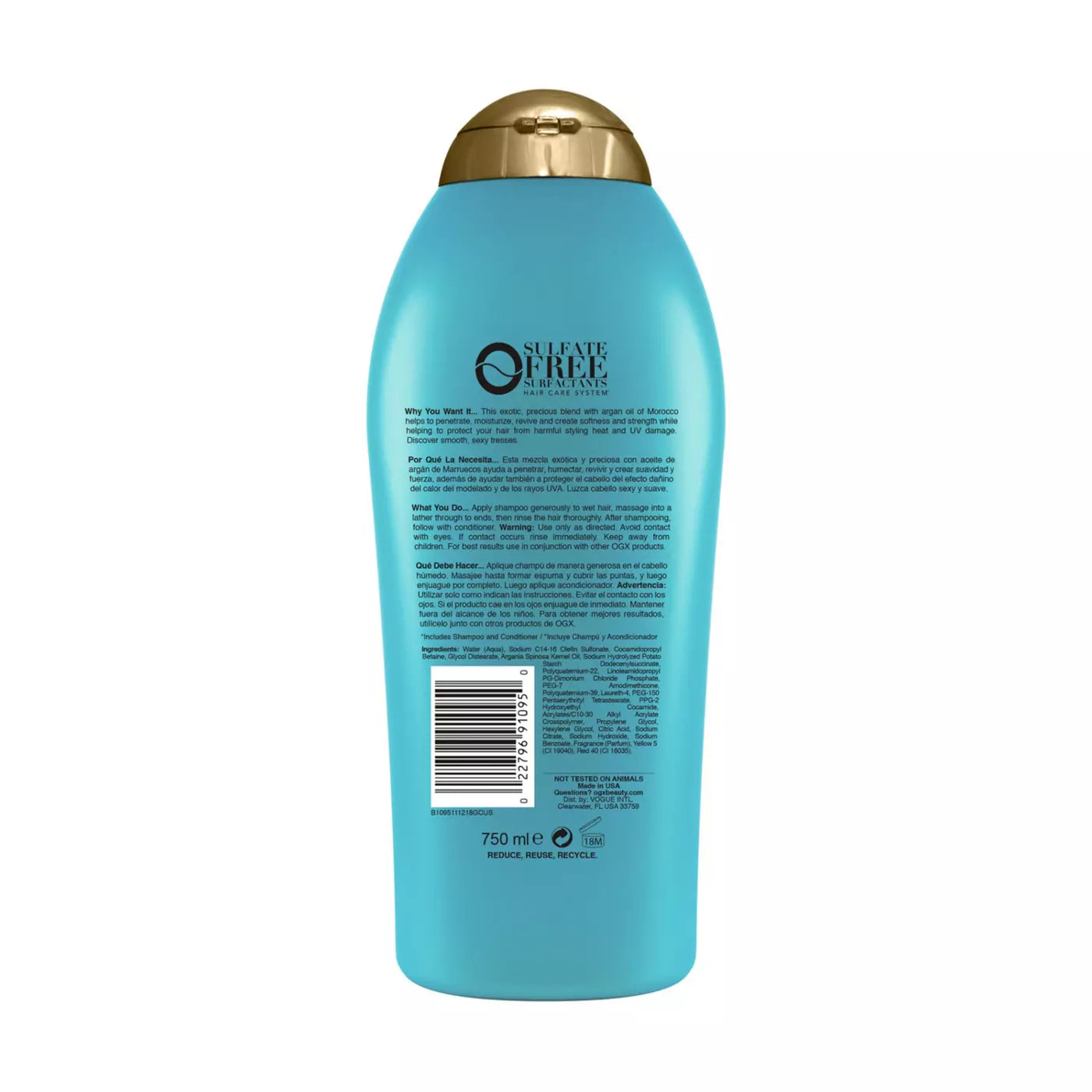 OGX Renewing + Argan Oil of Morocco Repair Shampoo او جي اكس شامبو مجدد بزيت الارجان المغربي لإصلاح الشعر