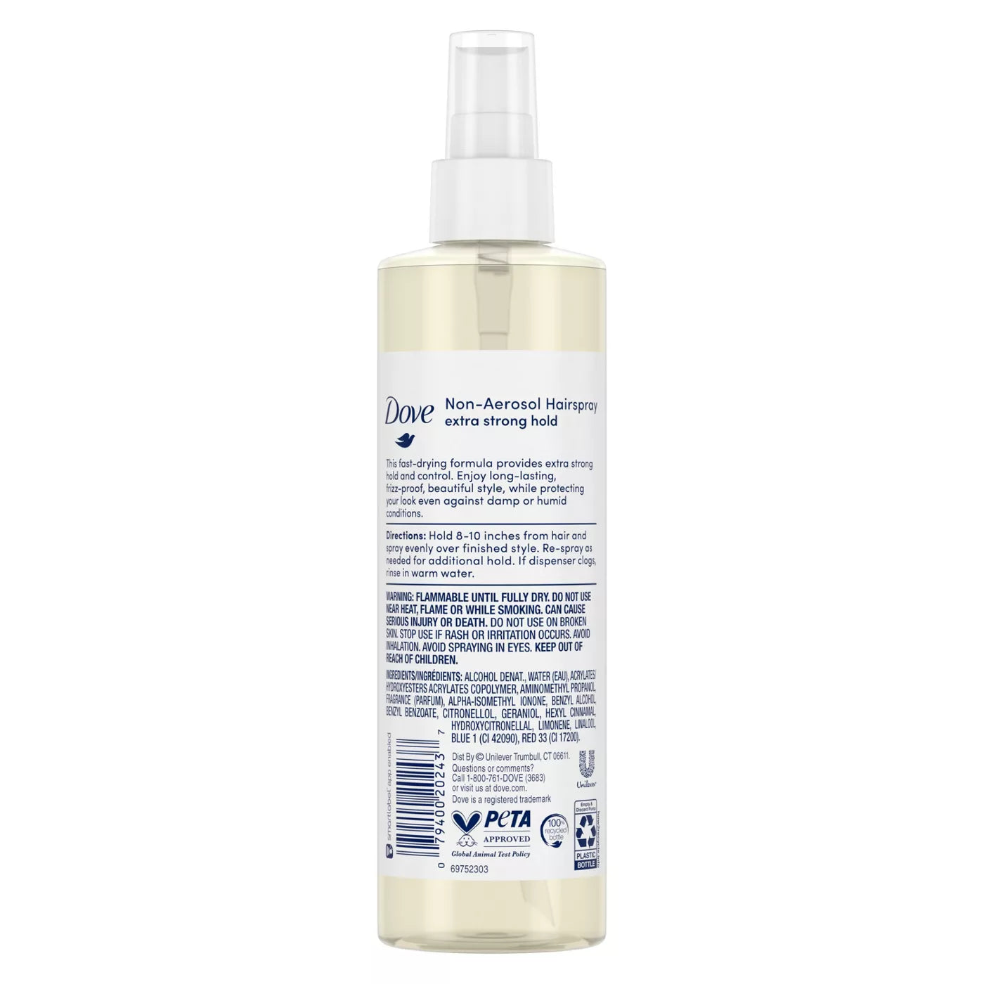 DOVE Non-Aerosol Hairspray Extra Strong Hold 5 Gloss & Control مثبت شعر دوف بدون غاز