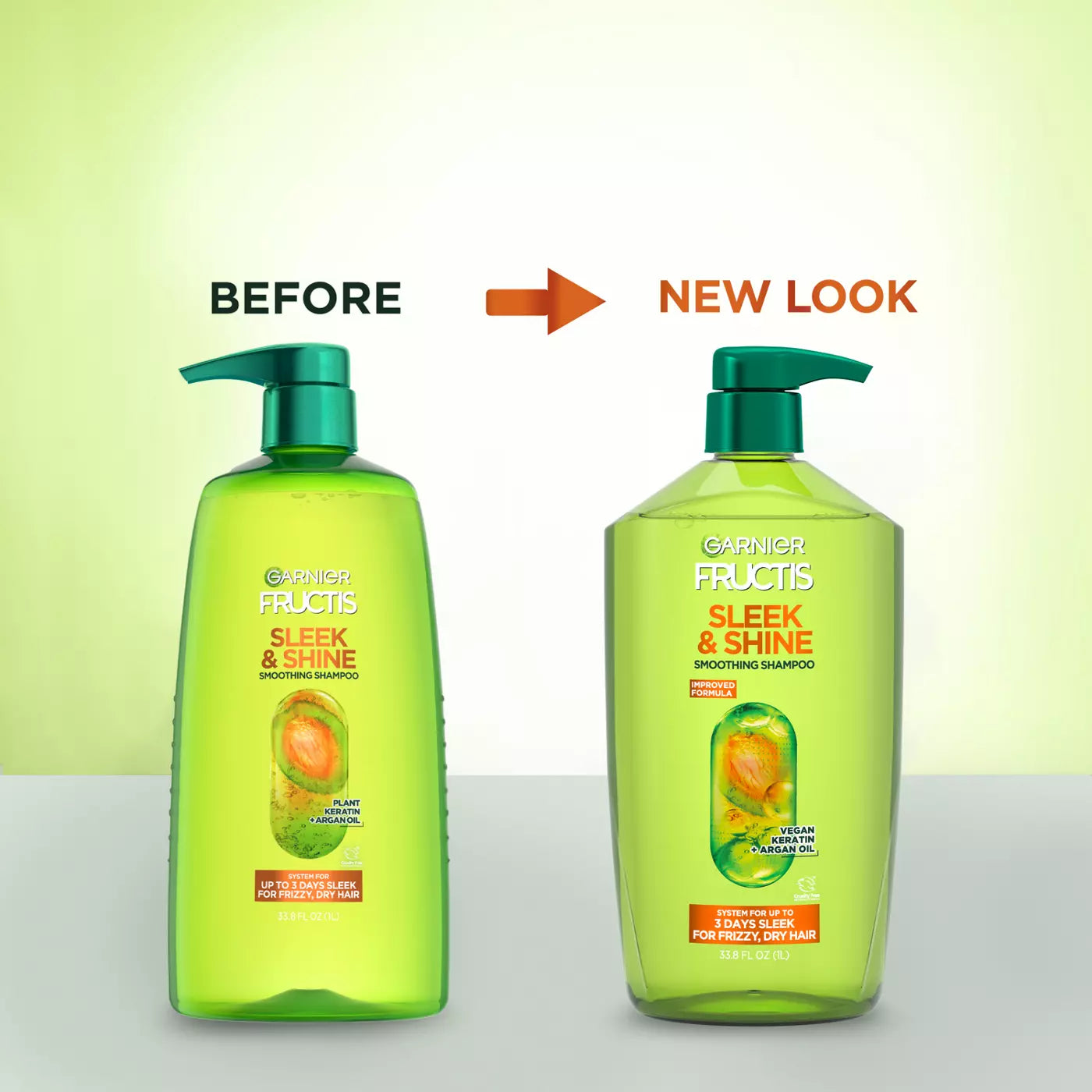 GARNIER Fructis Sleek & Shine Smoothing Shampoo Vegan Keratin + Argan Oil غارنييه شامبو تنعيم بالكيراتين النباتي وزيت الارغان