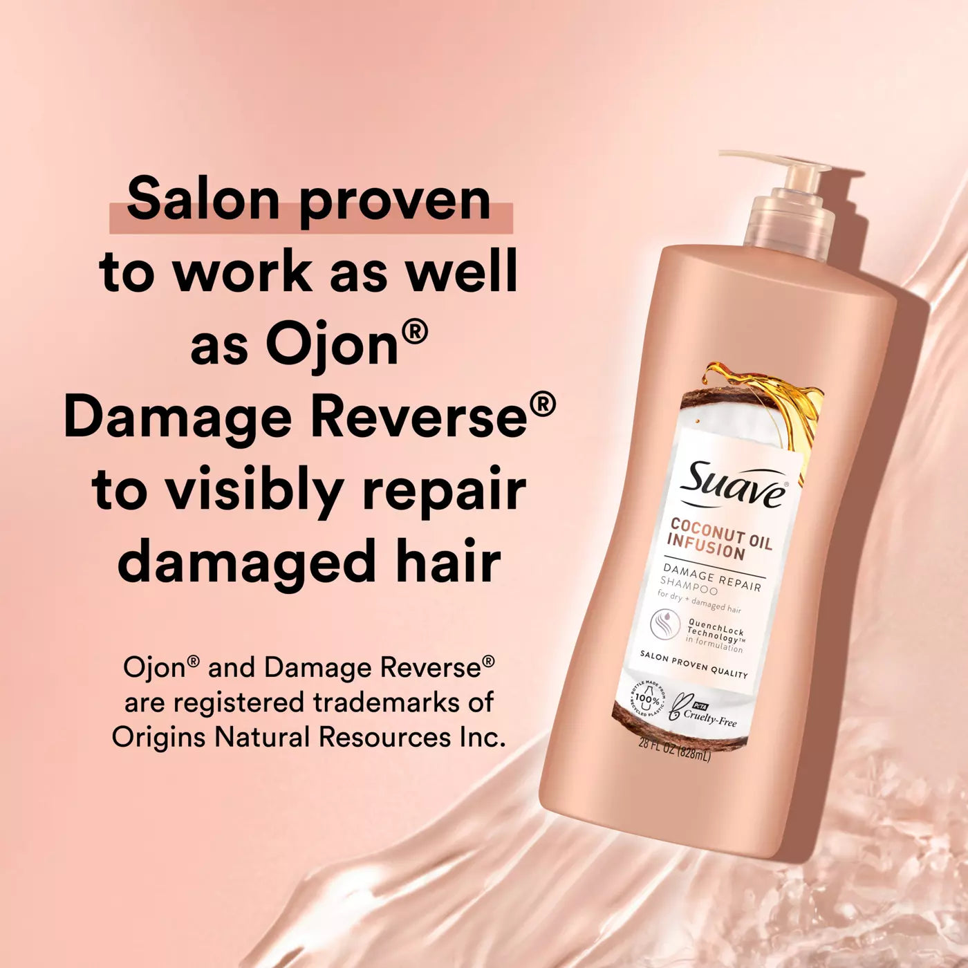 SUAVE Coconut Oil Infusion Damage Repair Shampoo شامبو سواف بجوز الهند لإصلاح الشعر التالف