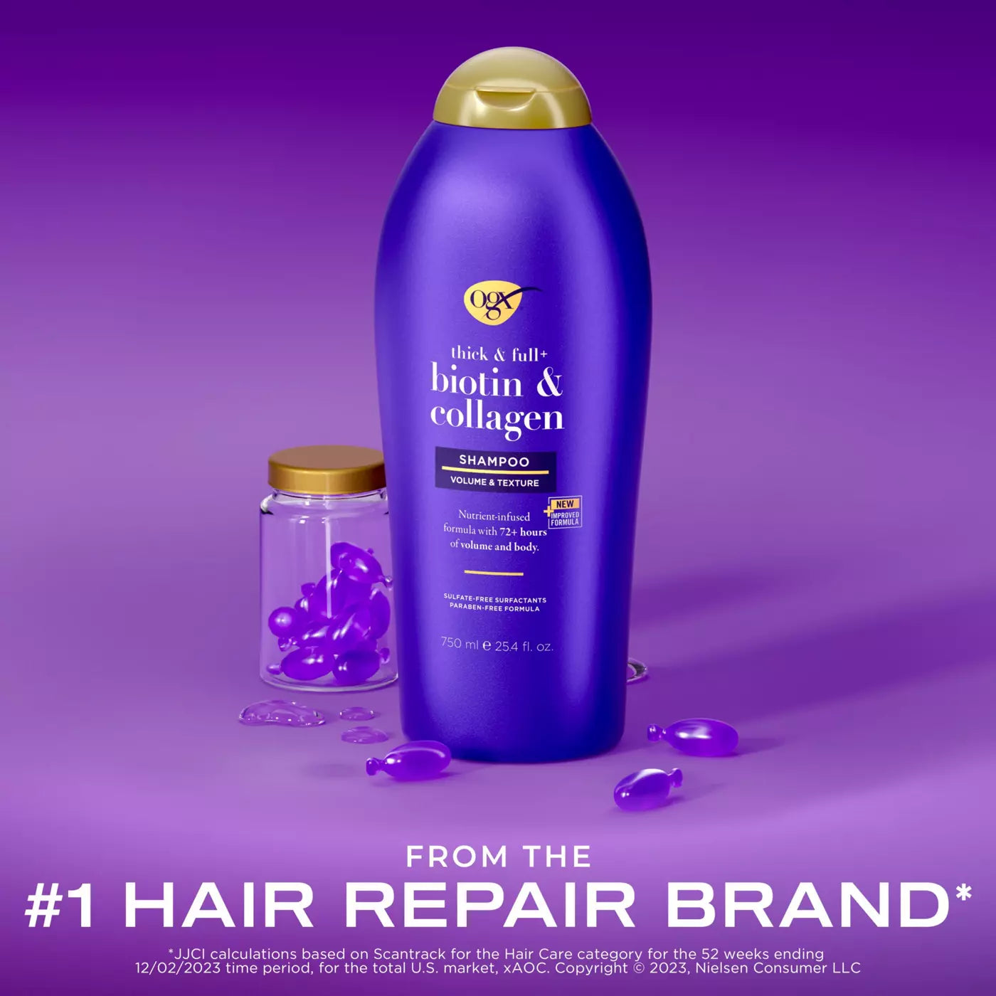 OGX Thick & Full + Biotin & Collagen Shampoo او جي اكس شامبو لتكثيف الشعر وتقويته
