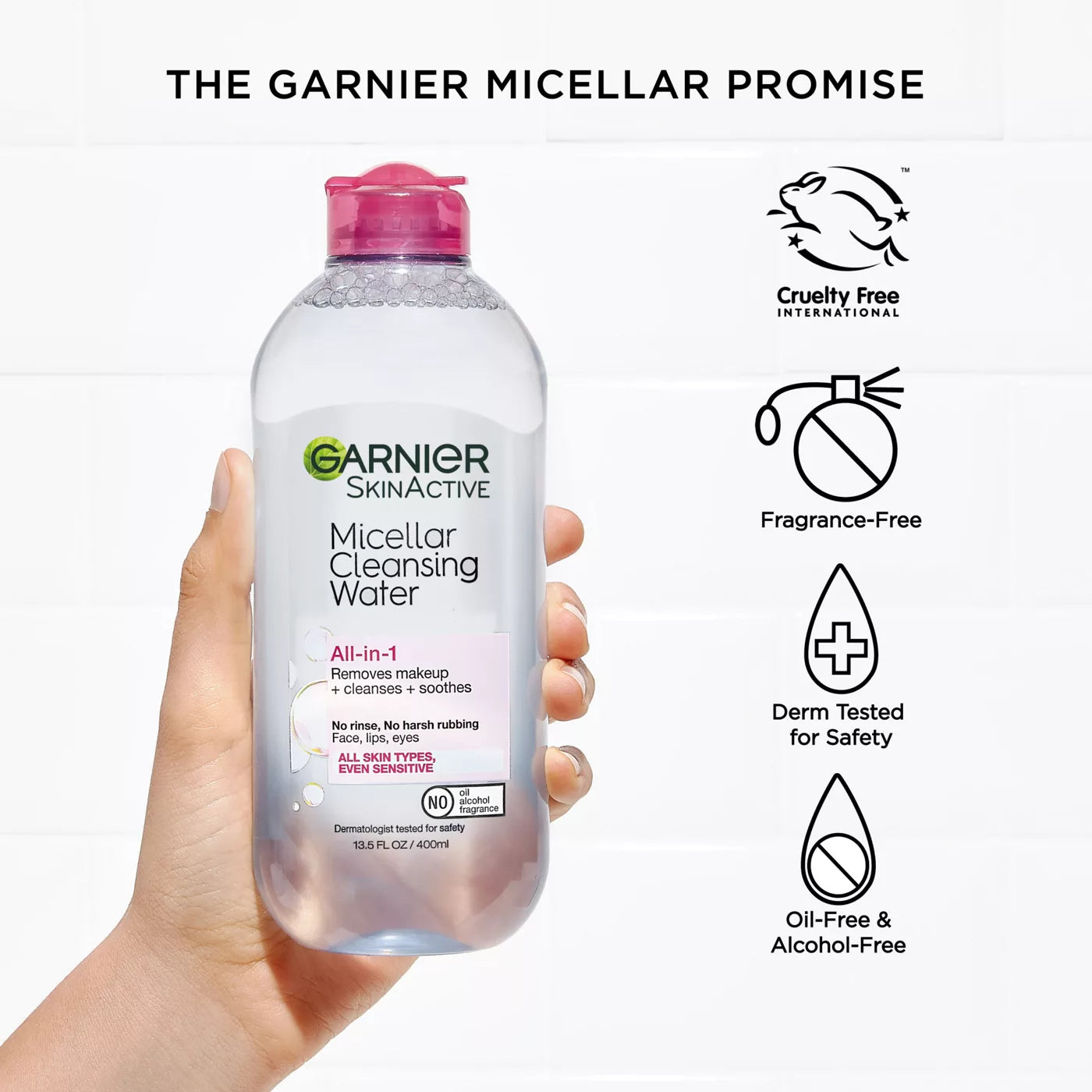 GARNIER Skin Active Micellar Cleansing Water All In 1 Cleanses + Removes Makeup + Soothes غارنييه ماء ميسلار لتنظيف البشرة وازالة المكياج وتهدئتها