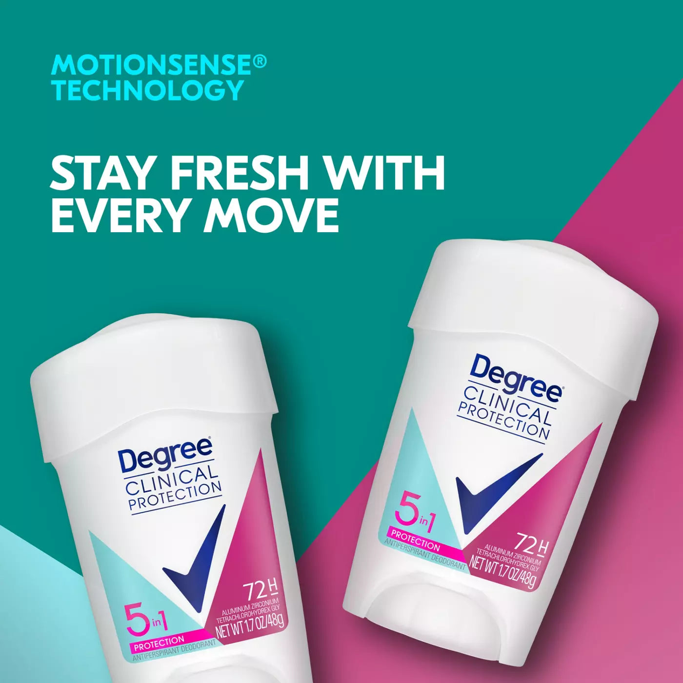 Degree 72 Hr Clinical Protection 5-in-1 Antiperspirant Deodorant -مزيل العرق المضاد للتعرق
