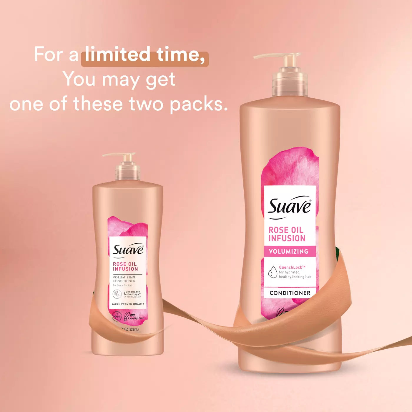 SUAVE Rose Oil Infusion Volumizing Conditioner بلسم سواف بزيت الورد لتكثيف الشعر