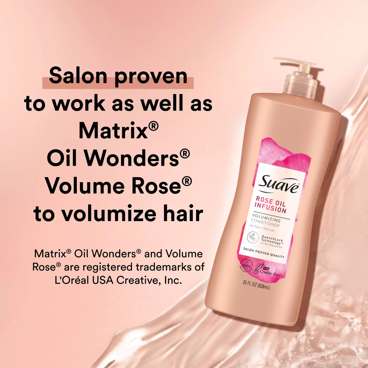 SUAVE Rose Oil Infusion Volumizing Conditioner بلسم سواف بزيت الورد لتكثيف الشعر