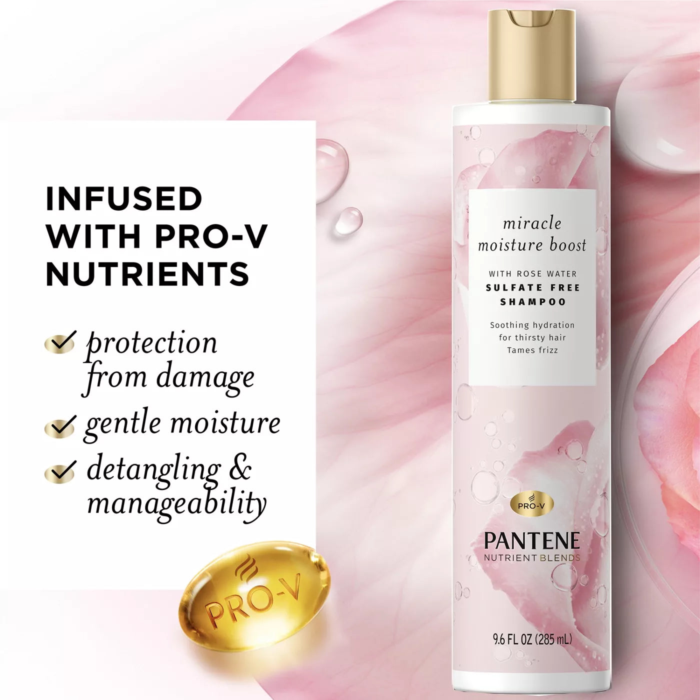 PANTENE Nutrient Blends Miracle Moisture Boost Rose Water بانتين نوتريانت مويستشر بماء الورد