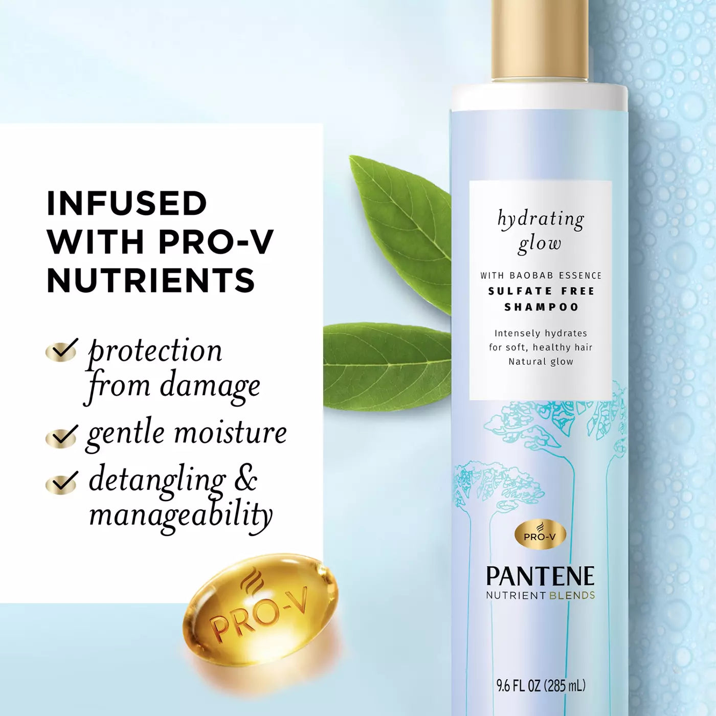 PANTENE Nutrient Blends Hydrating Glow Shampoo with Baobab Essence