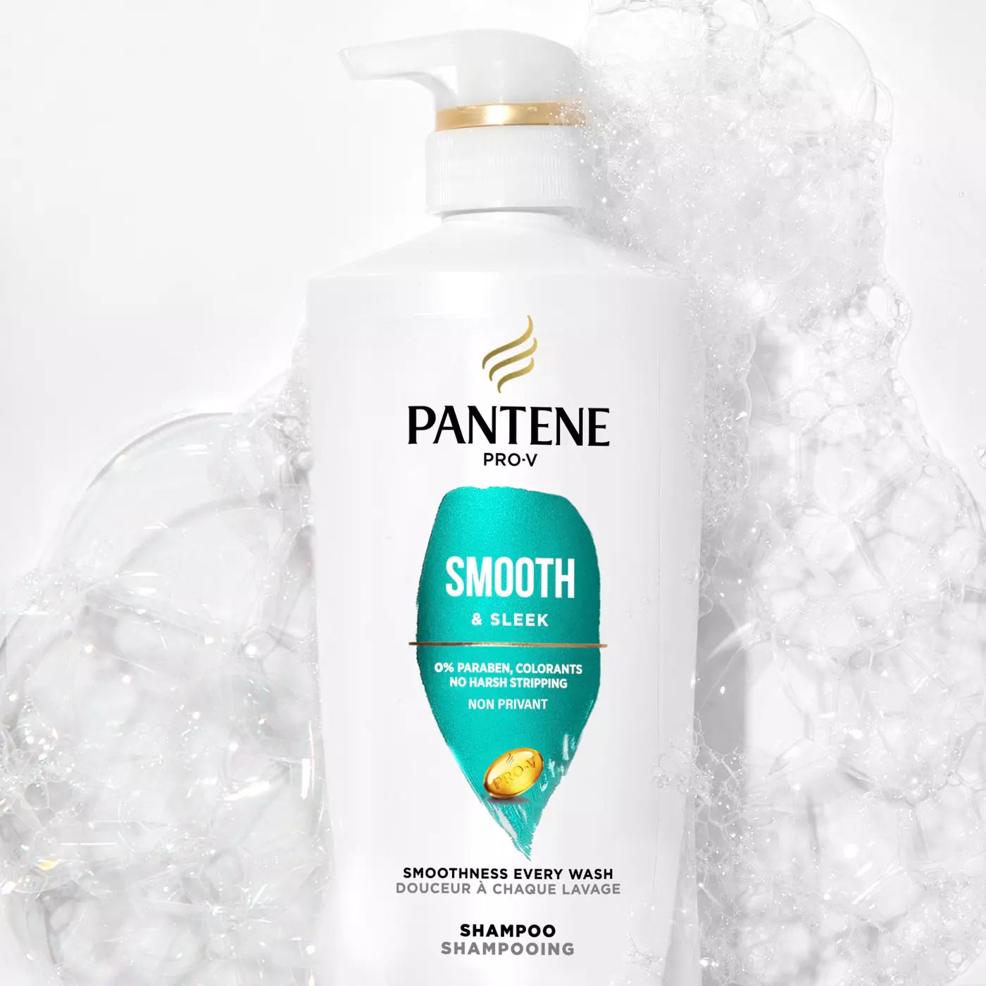 PANTENE Pro-V Smooth & Sleek 0% Paraben Smoothness Every Wash Shampoo  بانتين برو-في سموث اند سليك شامبو خالٍ من البارابين