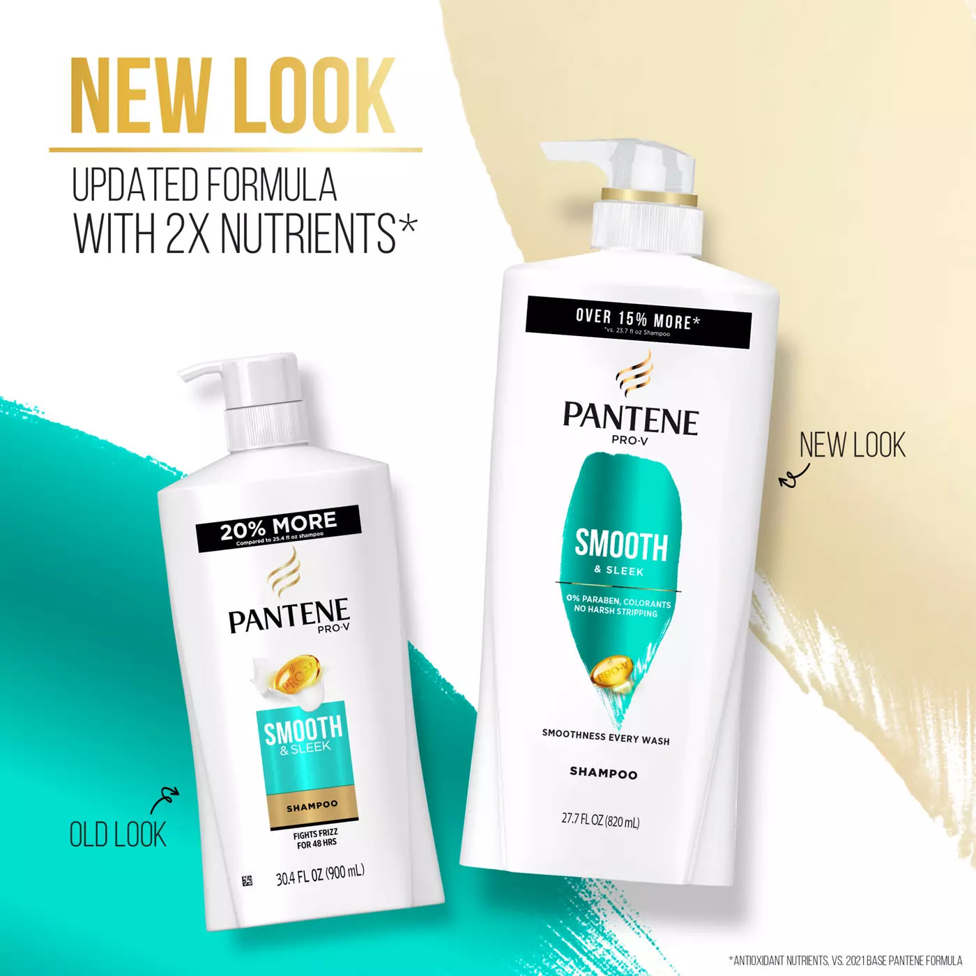 PANTENE Pro-V Smooth & Sleek + Provitamin B5 + Antioxidants Shampoo شامبو الشعر من بانتين