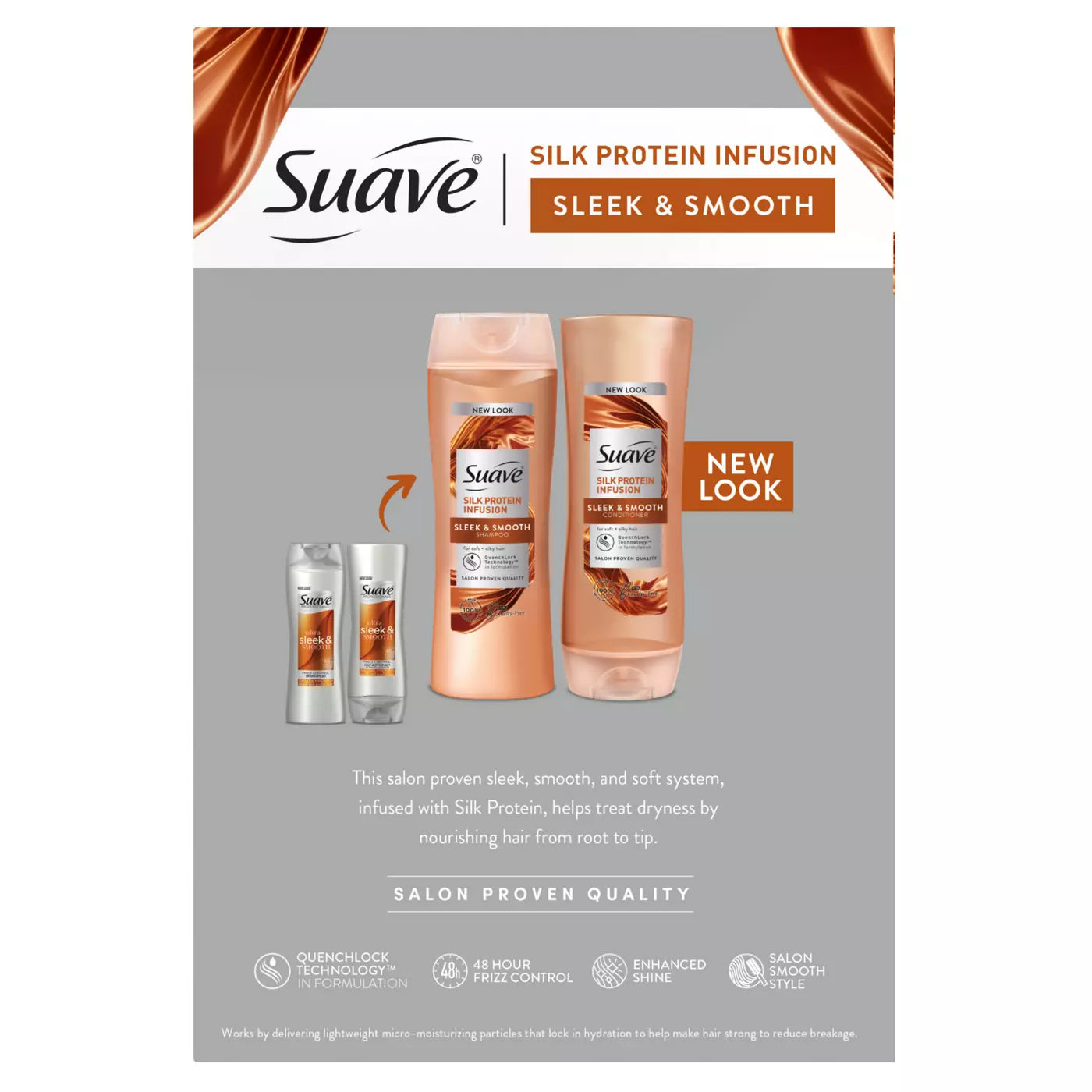 SAUVE Sleek & Smooth Silk Protein Infusion Shampoo and Conditioner Set  مجموعة شامبو وبلسم مزدوجة