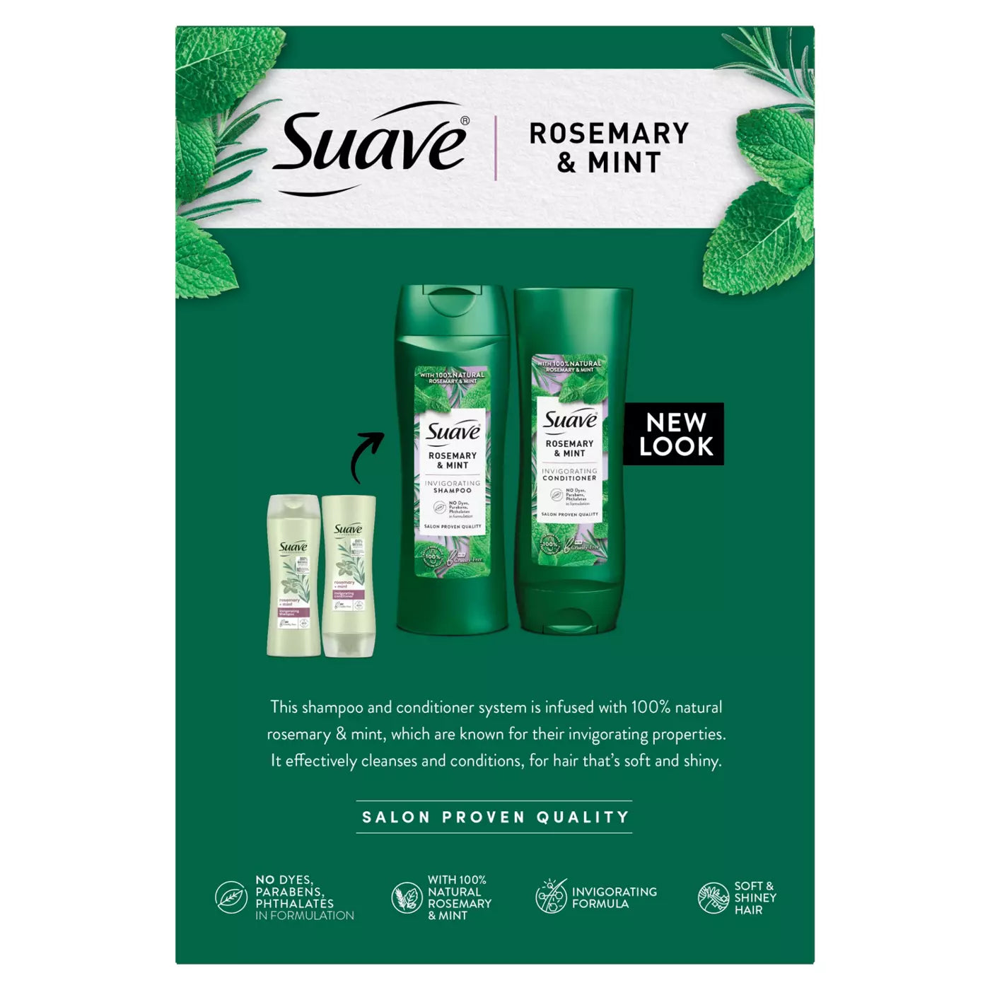 SUAVE Rosemary & Mint Invigorating Shampoo & Conditioner  شامبو وبلسم سواف بخلاصة إكليل الجبل والنعناع المنعش