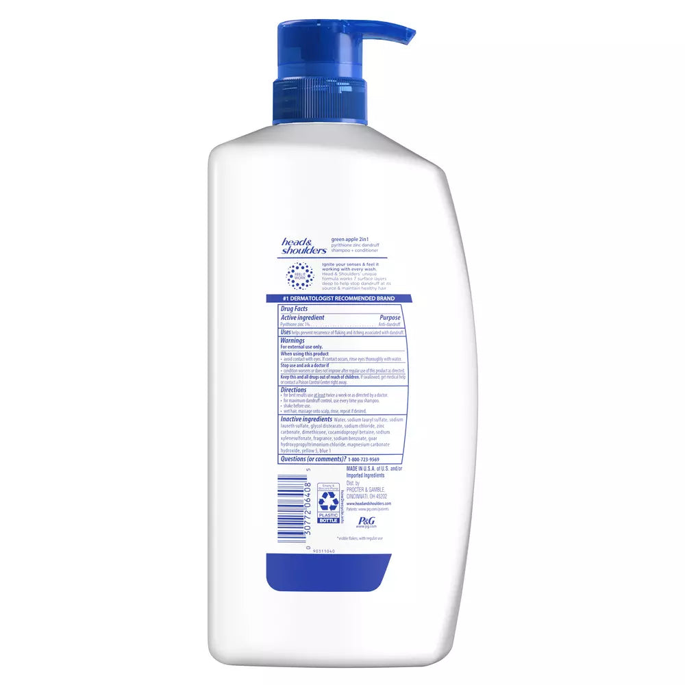 HEAD & SHOULDERS Pyritinol Zinc Dandruff Shampoo + Conditioner Green Apple  شامبو وبلسم هيد اند شولدرز ضد القشرة بالتفاح الاخضر 2 في 1