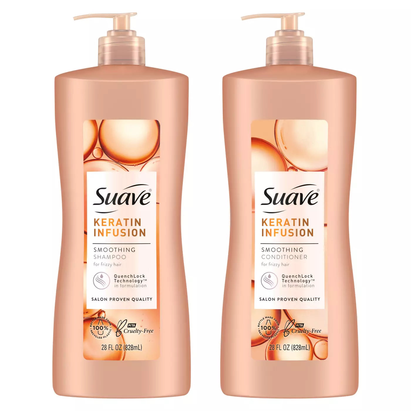 SUAVE Keratin Infusion Frizz Control for Up to 48H Shampoo & Conditioner  شامبو وبلسم سواف كيراتين انفيوجن للتحكم بالتجعد حتى 48 ساعة