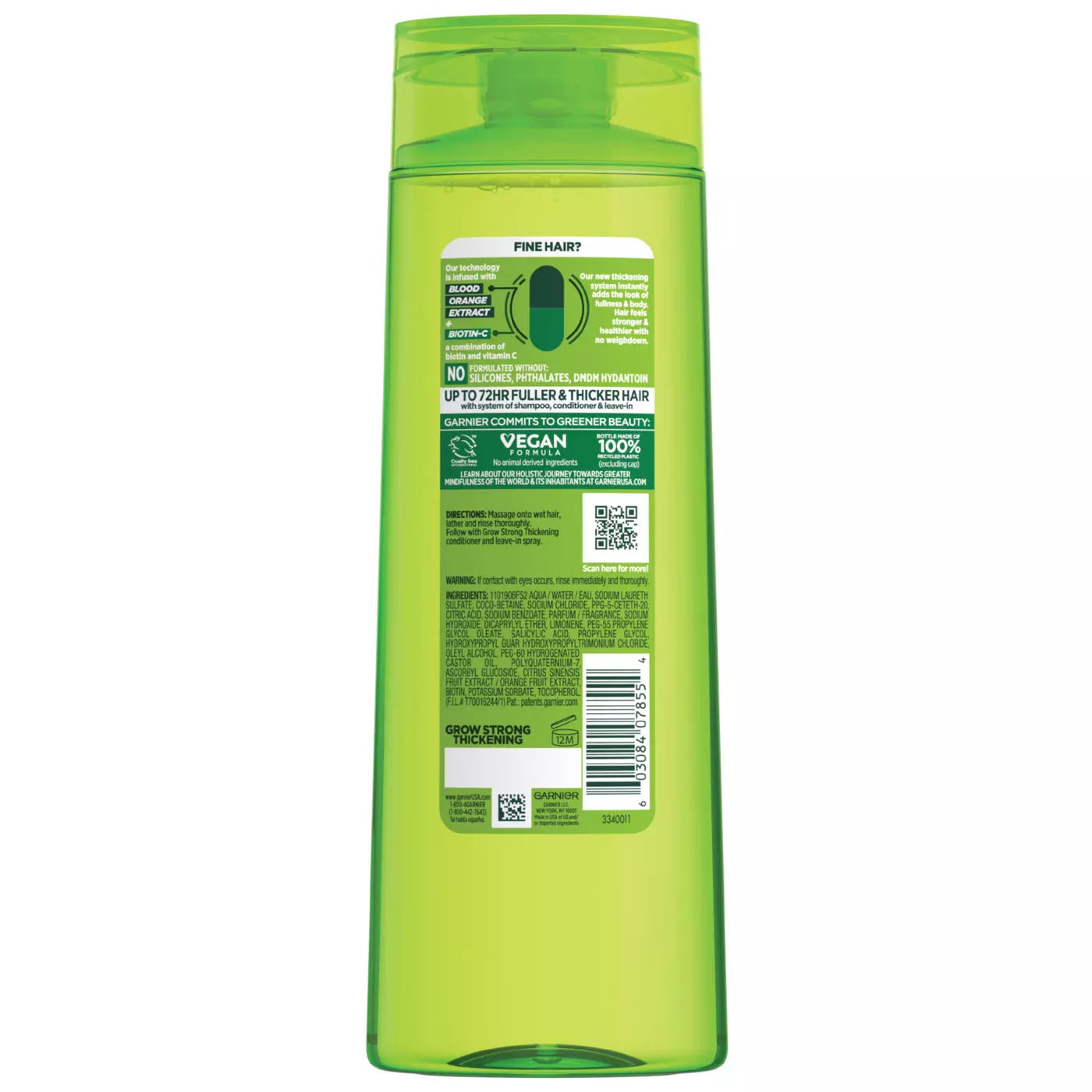 GARNIER Fructis Grow Strong + Biotin-C Thickening Shampoo  شامبو غارنييه لتكثيف وتقوية الشعر