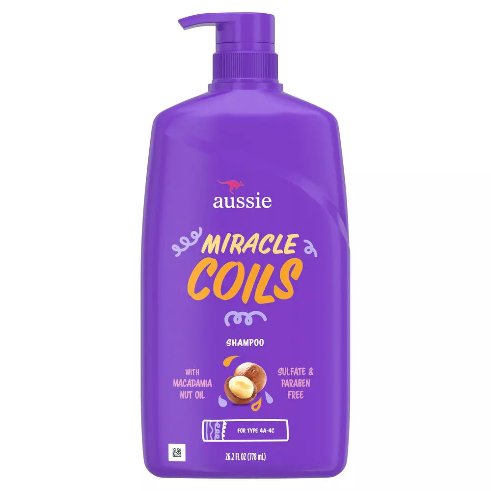 AUSSIE Miracle Coils Paraben Free Shampoo With Macadamia Nut Oil شامبو أوسي ميركل كويلز الخالي من البارابين بزيت المكاديميا