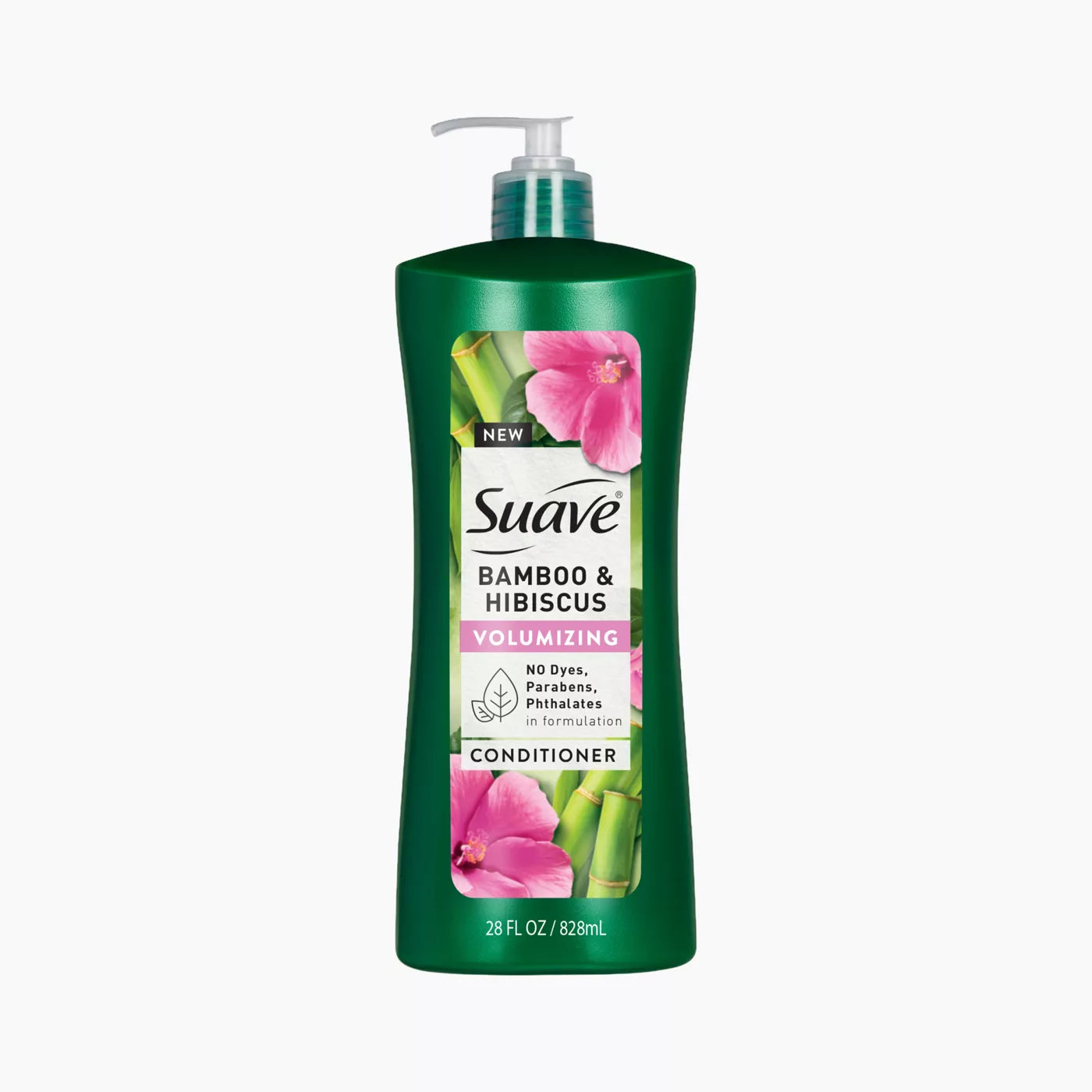 SUAVE 100% Natural Bamboo & Hibiscus Volumizing Conditioner بلسم الشعر الطبيعي 100% بخلاصة الخيزران والكركديه من سواف لتكثيف الشعر
