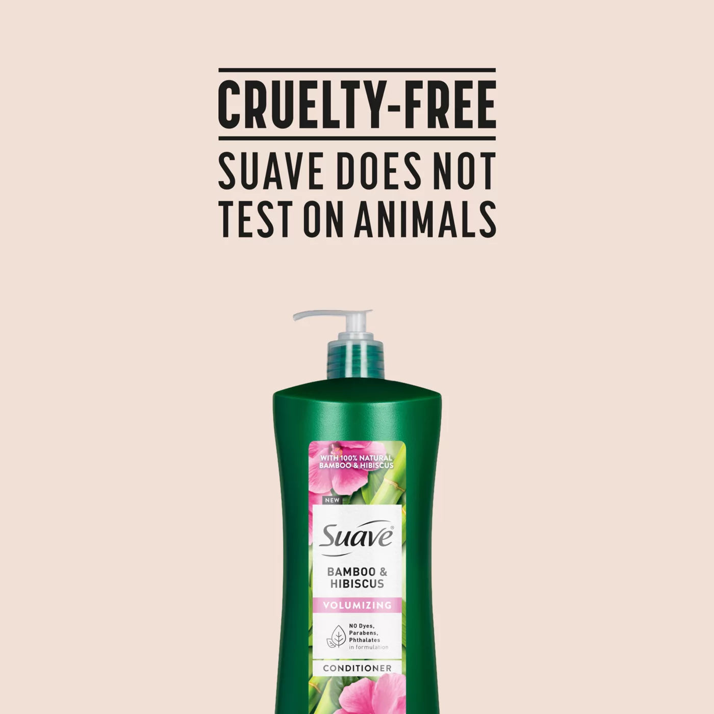 SUAVE 100% Natural Bamboo & Hibiscus Volumizing Conditioner بلسم الشعر الطبيعي 100% بخلاصة الخيزران والكركديه من سواف لتكثيف الشعر
