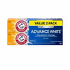 ARM & HAMMER Advance White Clean Mint Anticavity Fluoride Toothpaste 2pc بكج معجون الأسنان المبيّض برائحة النعناع المنعش من ارم اند هامر