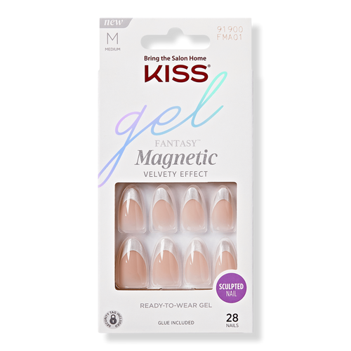 KISS Gel Fantasy Magnetic Velvety Effect Ready To Wear Gel Glue Included 28 Nails North Cast FMA01 اظافر صناعية