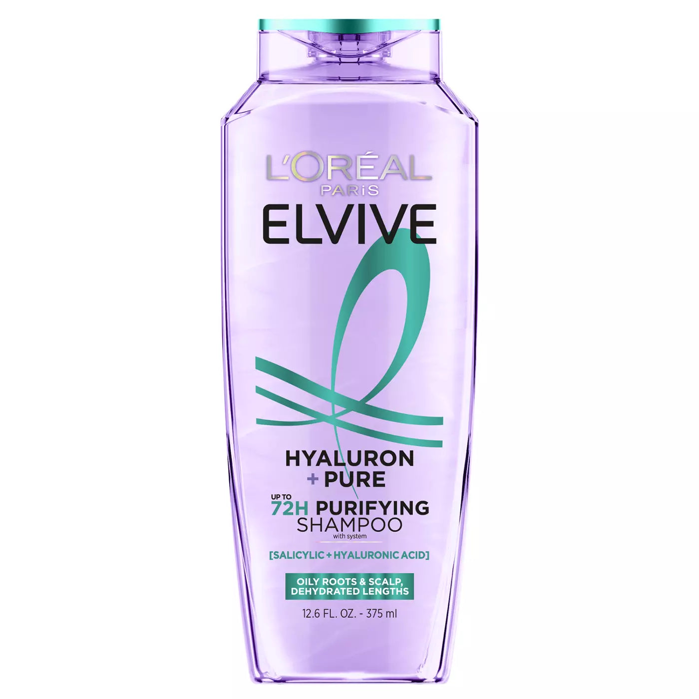 LOREAL PARIS Elvive Hyaluron + Pure Up to 72H Rehydrating Shampoo - Oily Roots & Scalp Dehydrated Length's  لوريال باريس شامبو ترطيب حتى 72 ساعة