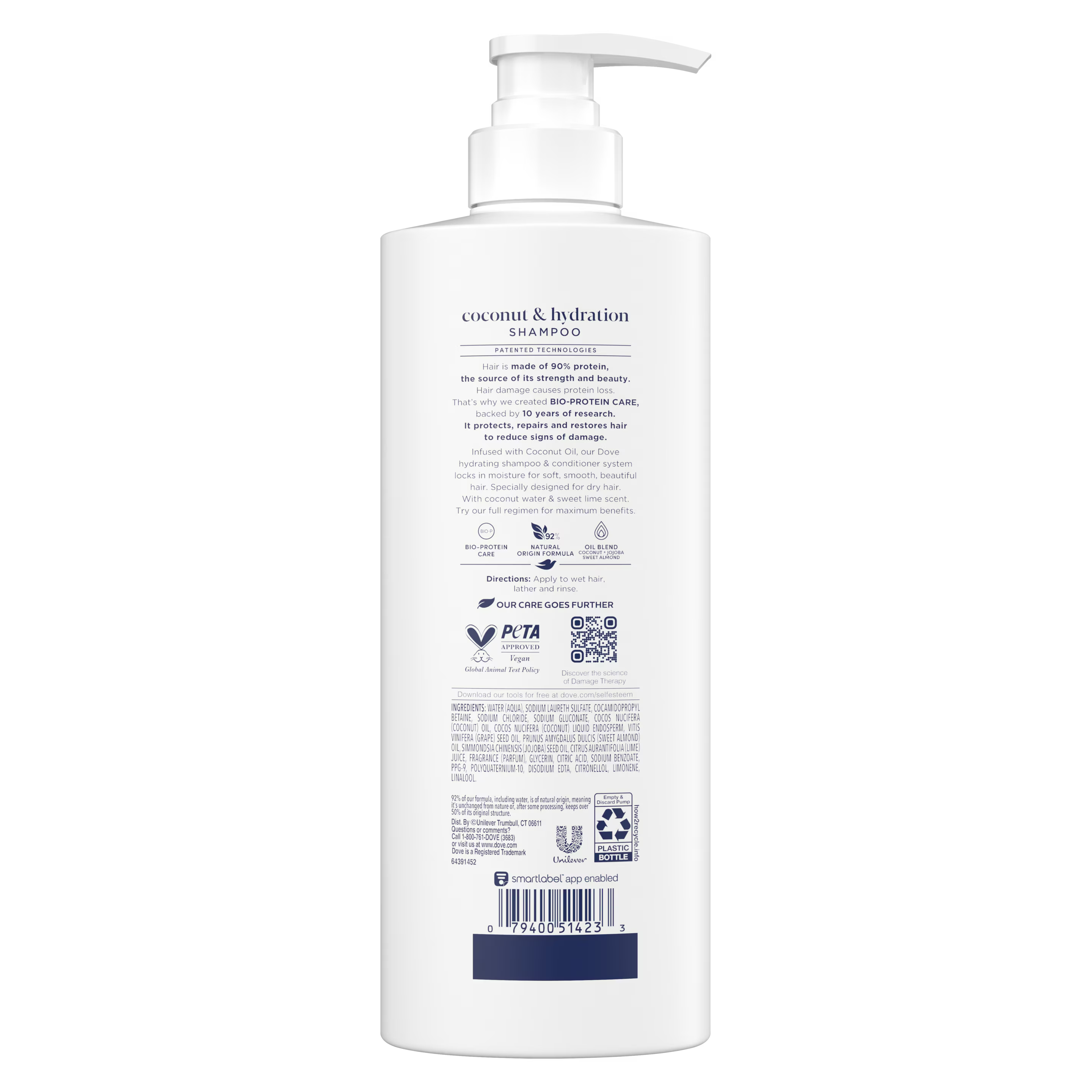DOVE Damage Therapy Coconut & Hydration Shampoo شامبو دوف ثيرابي لإصلاح التلف بجوز الهند