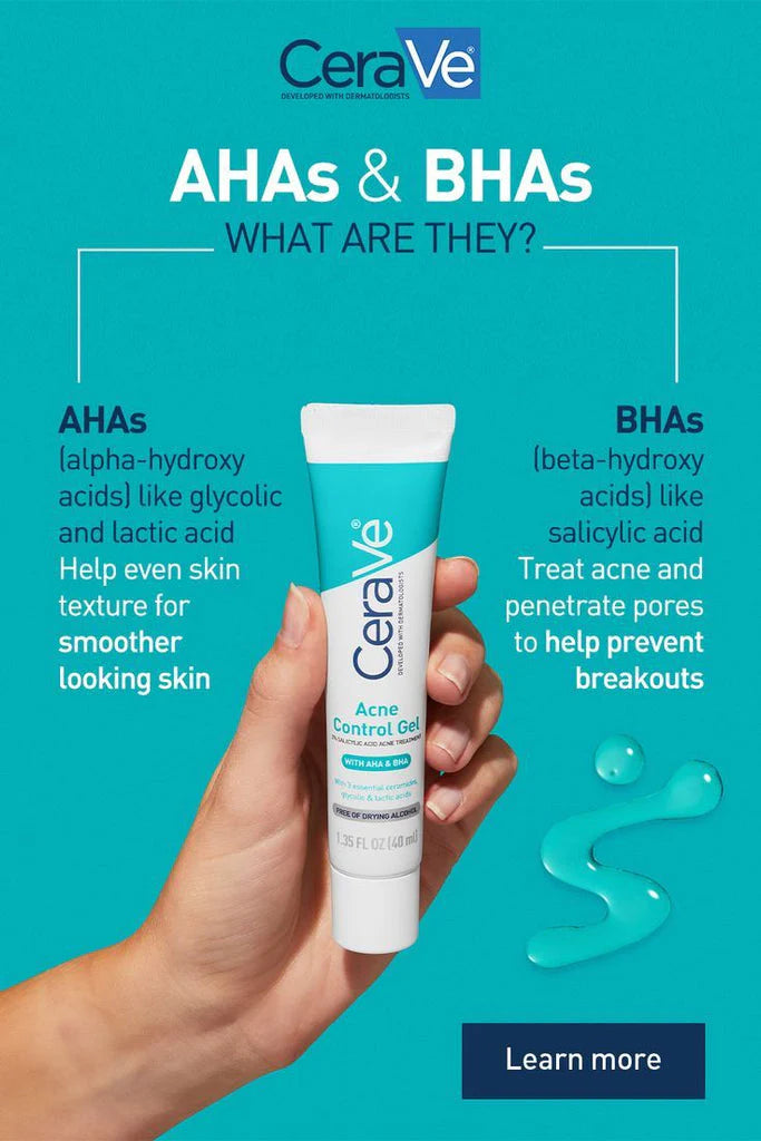 CERAVE Acne Control Gel 2% Salicylic Acid Acne Treatment With AHA & BHA جل مرطب للبشرة بالساليسيلك من سيرافي