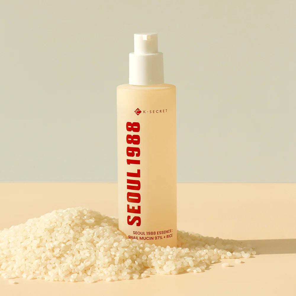 K SECRET SEOUL 1988 Essence Snail Mucin 97% + Rice اسنس البشرة بالحلزون والارز من كي سيكرت