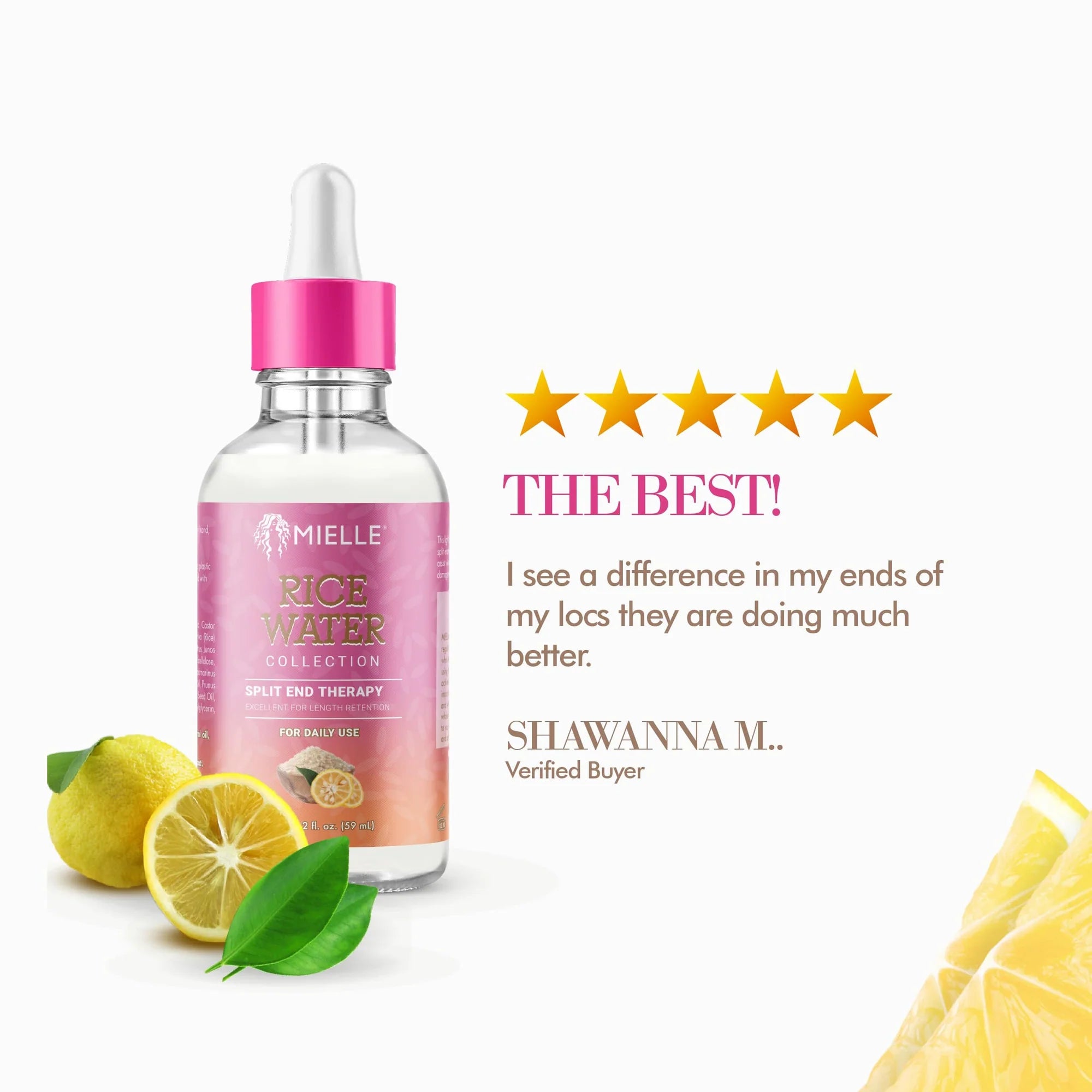 MIELLE Rice Water Collection Split End Therapy Excellent For Length Retention For Daily Use ماء الارز من ميلي