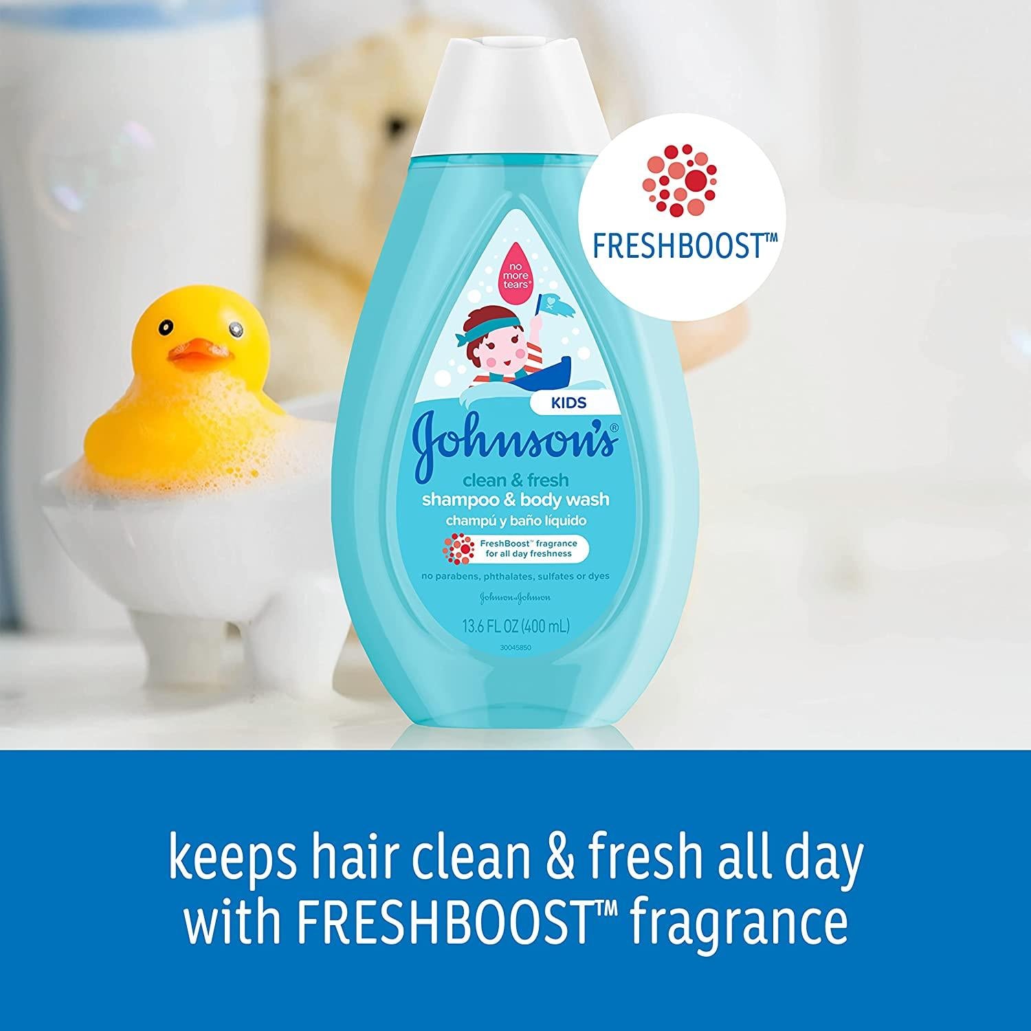 JOHNSONS Kids Clean & Fresh Shampoo & Body Wash شامبو جونسن لتنضيف وانتعاش الشعر للاطفال