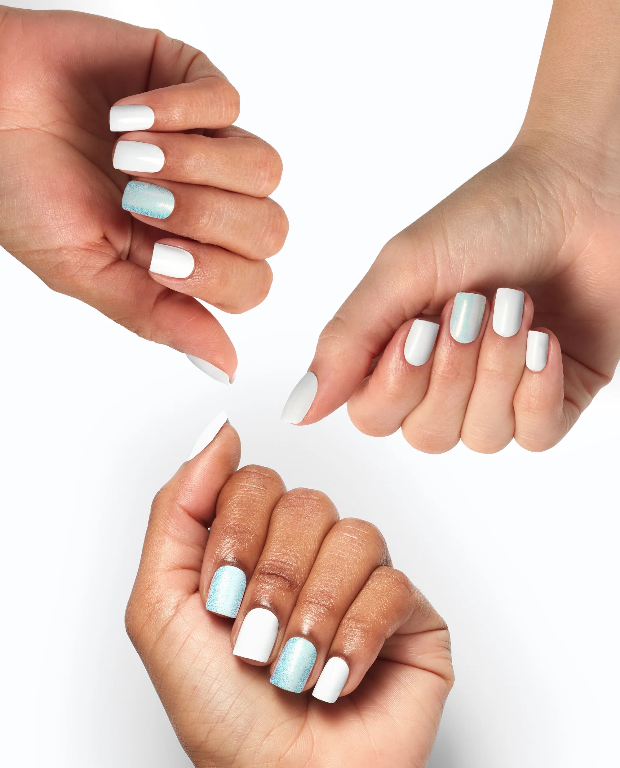 OPI On Point 24 Nails + Nail Glue 1g + Dual File& Buffer All Ice On Alpine Snow اظافر صناعية
