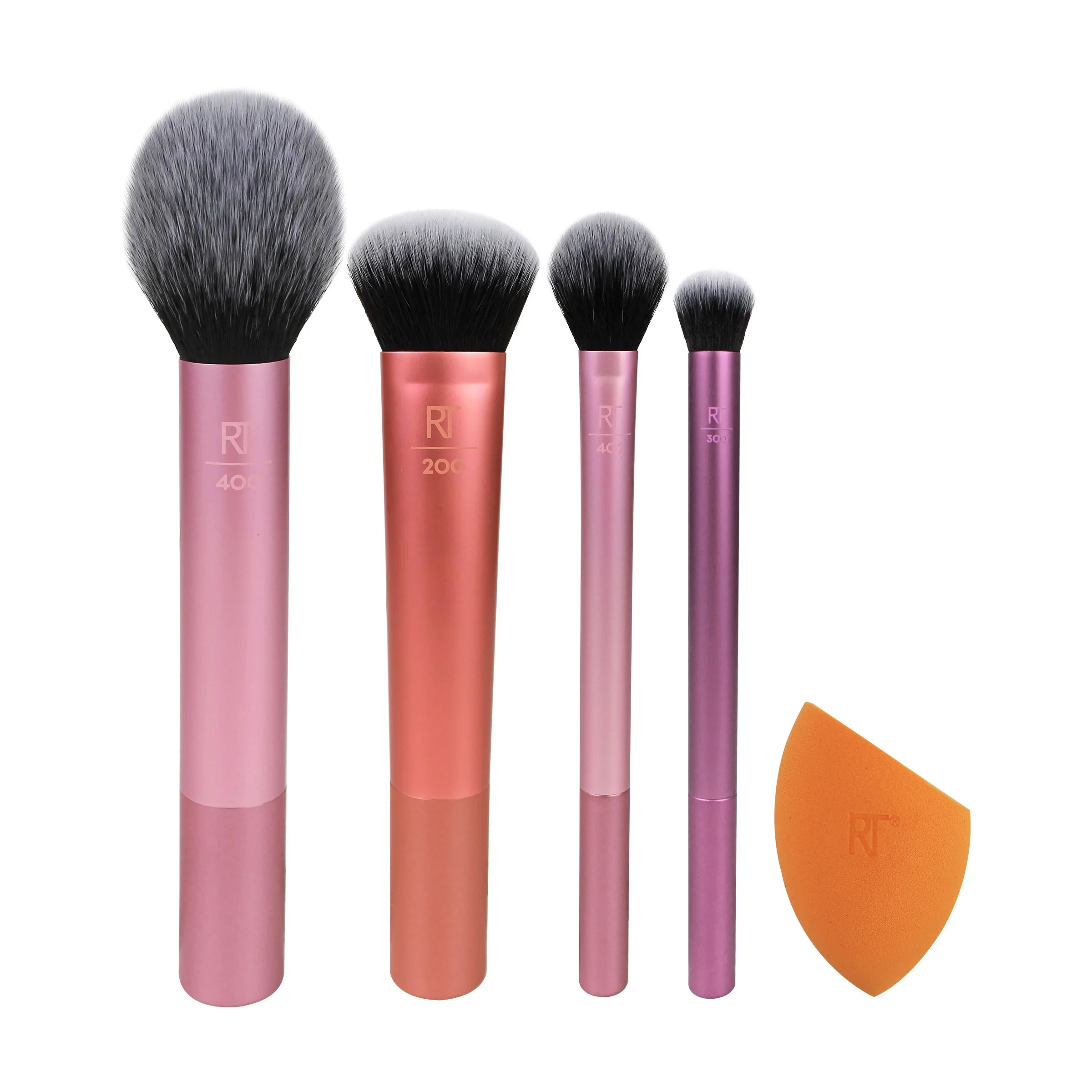 REAL TECHNIQUES Everyday Essentials For Blush + foundation + shadow + highlighter + concealer مجموعة الفرش الاساسية للمكياج من ريل تيكنيك