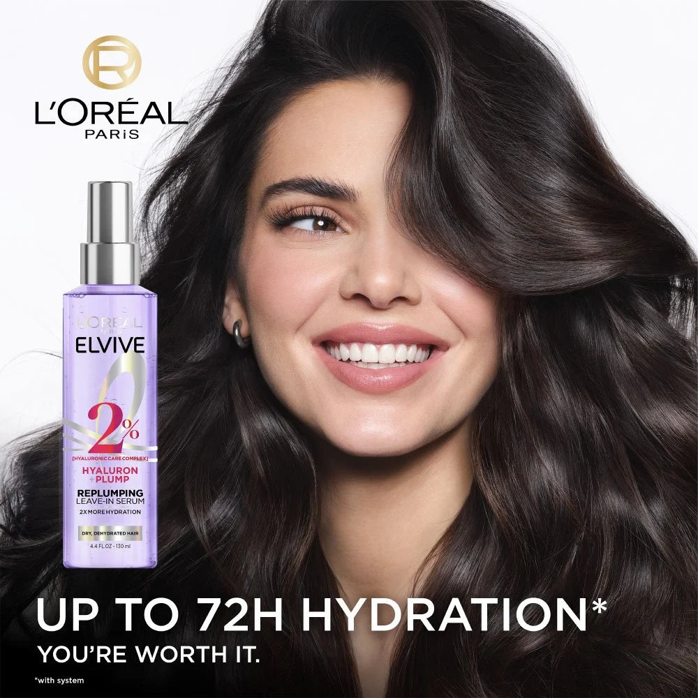 LOREAL PARIS Elvive Hyaluron + Plump Moisture Replump Hair Serum سيروم لوريال باريس لترطيب وتكثيف الشعر من الجذور حتى الأطراف