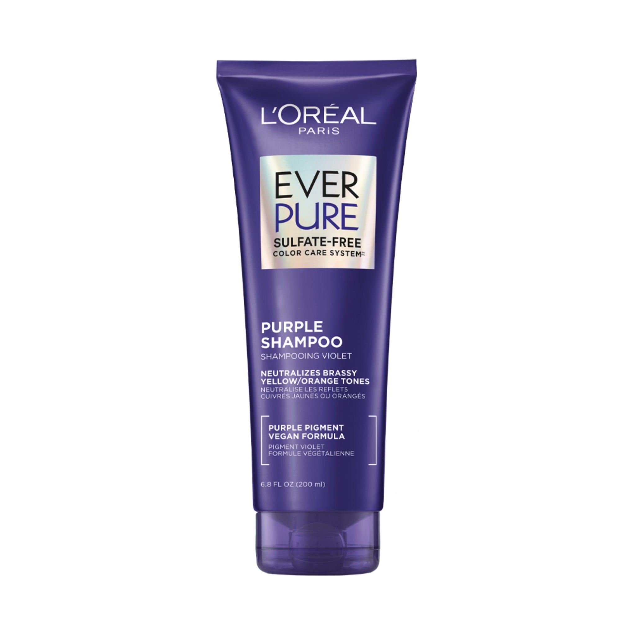 LOREAL PARIS Ever Pure Sulfate Free Purple Shampoo شامبو لورِيال باريس  لتوحيد اللون وتقليل الاصفرار في الشعر الأشقر