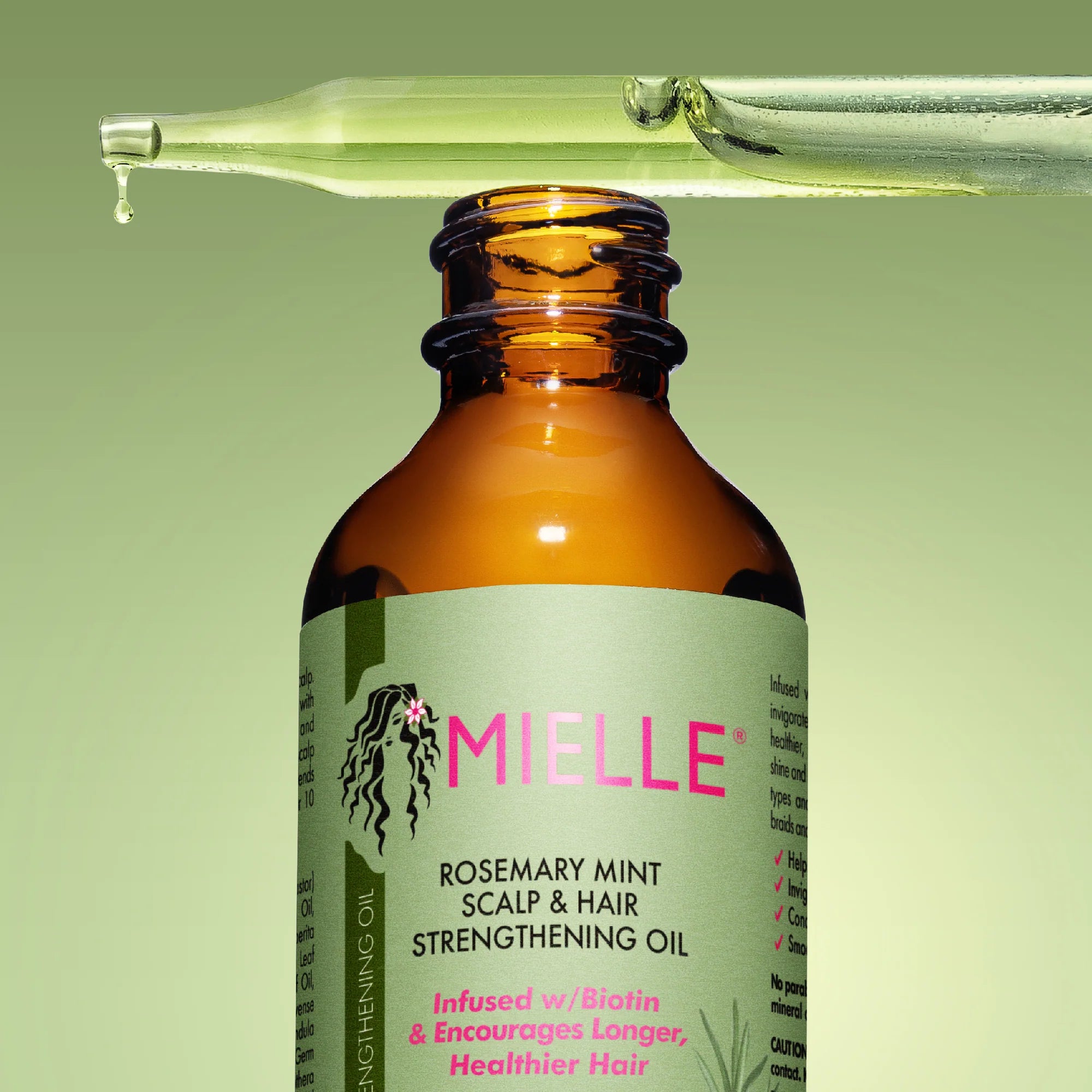 MIELLE Rosemary Mint Scalp & Hair Strengthening Oil Infused w/ Biotin & Encourages Growth زيت علاج التساقط بالروزماري من ميلي