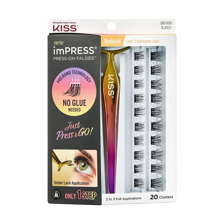 KISS Impress Press on Falsies SPIKY Lash Extensions press & go only 1 step رموش صناعية طرفية خطوة واحدة بدون صمغ