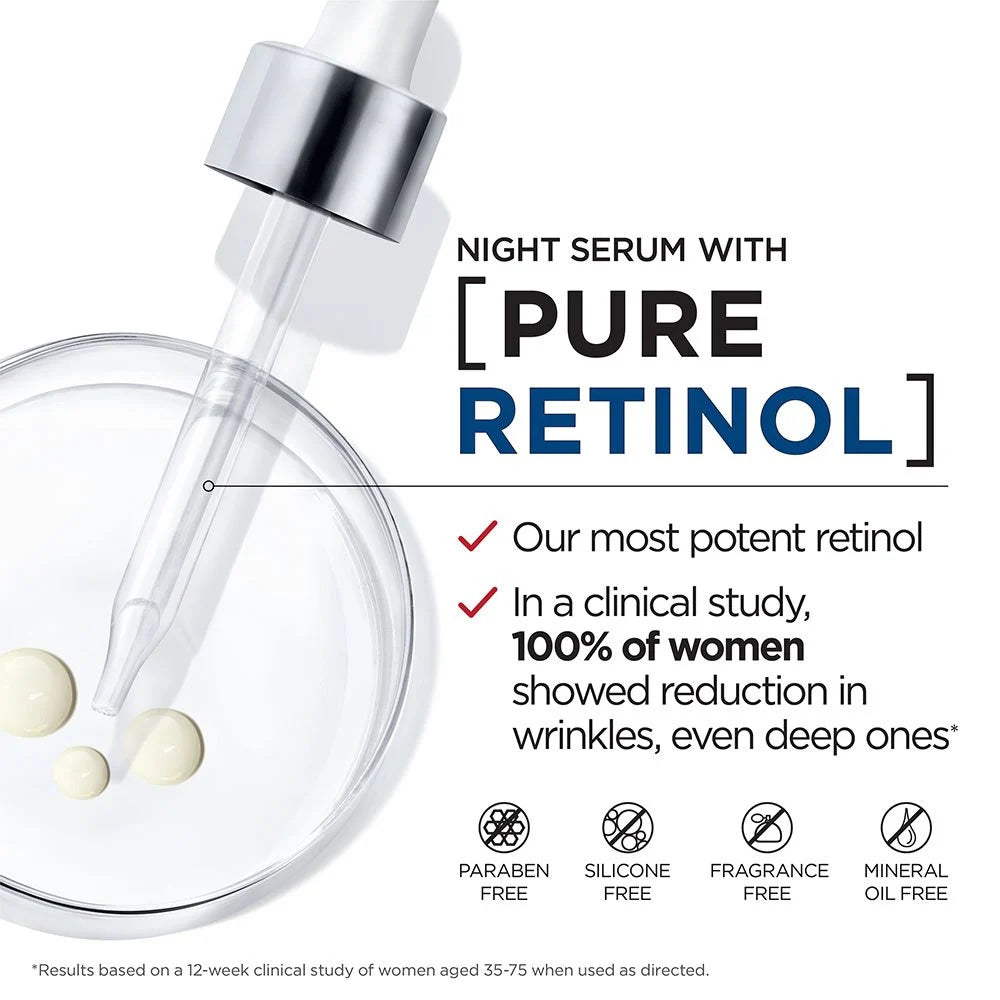 LOREAL PARIS Revitalift Derm Intensives Night Serum  سيروم ليلي مع 0.3% ريتينول نقي لتقليل التجاعيد من لوريال