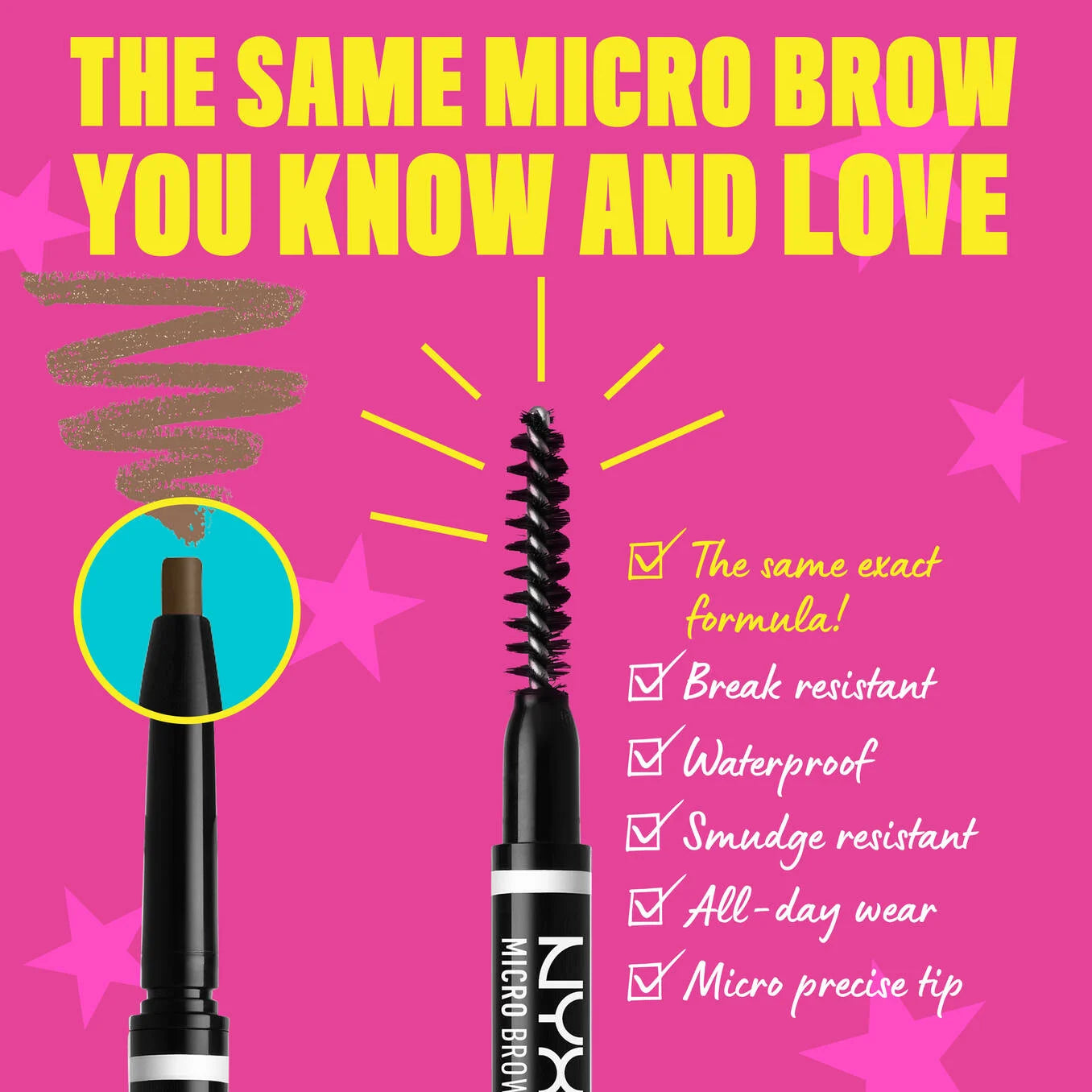NYX Micro Brow Pencil Break Resistant Smudge Resistant قلم الحواجب من نيكس