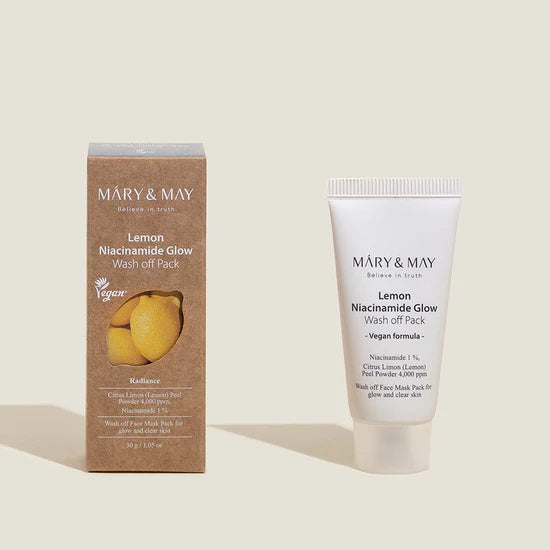 MARY & MAY Believe In Truth Lemon Niacinamide Glow Wash Off Pack باك واش اوف بالليمون للبشرة