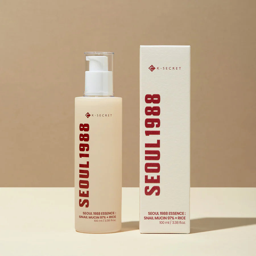K SECRET SEOUL 1988 Essence Snail Mucin 97% + Rice اسنس البشرة بالحلزون والارز من كي سيكرت