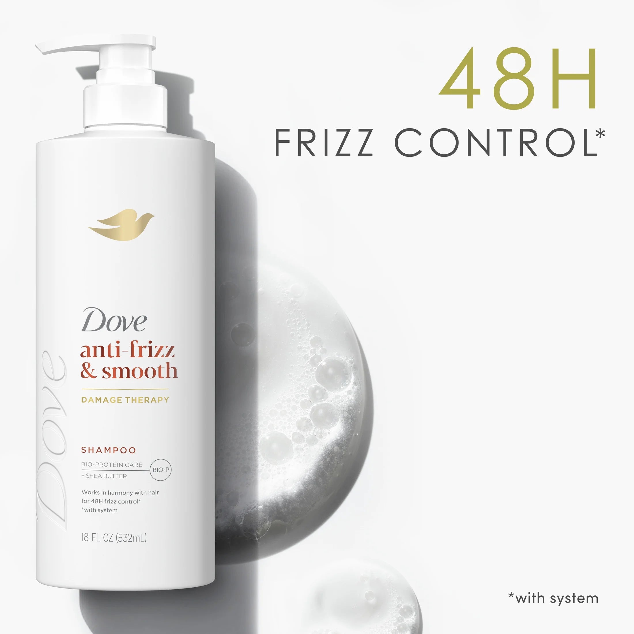 DOVE Anti-Frizz & Smooth Damage Therapy Shampoo شامبو دوف لمعالجة التلف
