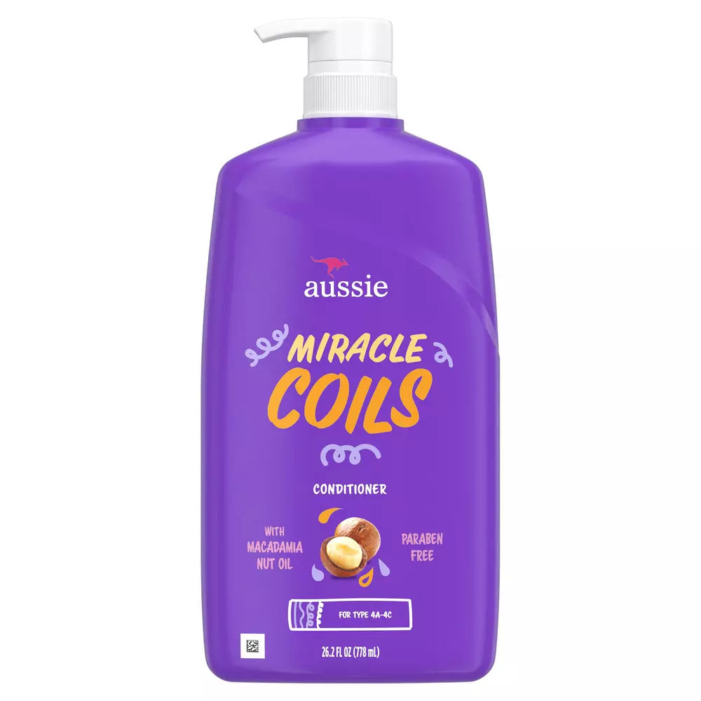 AUSSIE Miracle Coils Paraben Free Conditioner With Macadamia Nut Oil بلسم أوسي ميركل كويلز خالٍ من البارابين بزيت مكاديميا