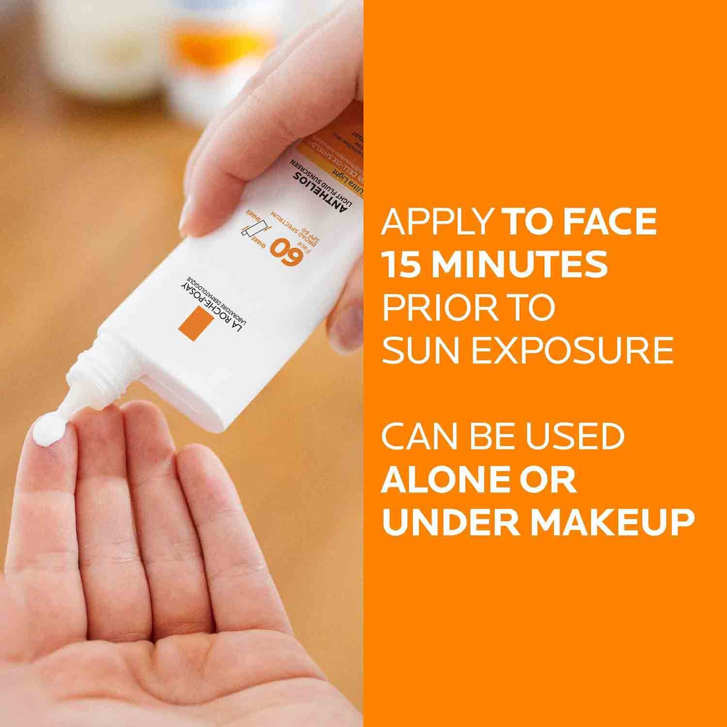 LA ROCHE POSAY 60 Face Broad Spectrum SPF 60 Anthelios Light Fluid Sunscreen Ultra Light واقي الشمس من لاروش بوزيه