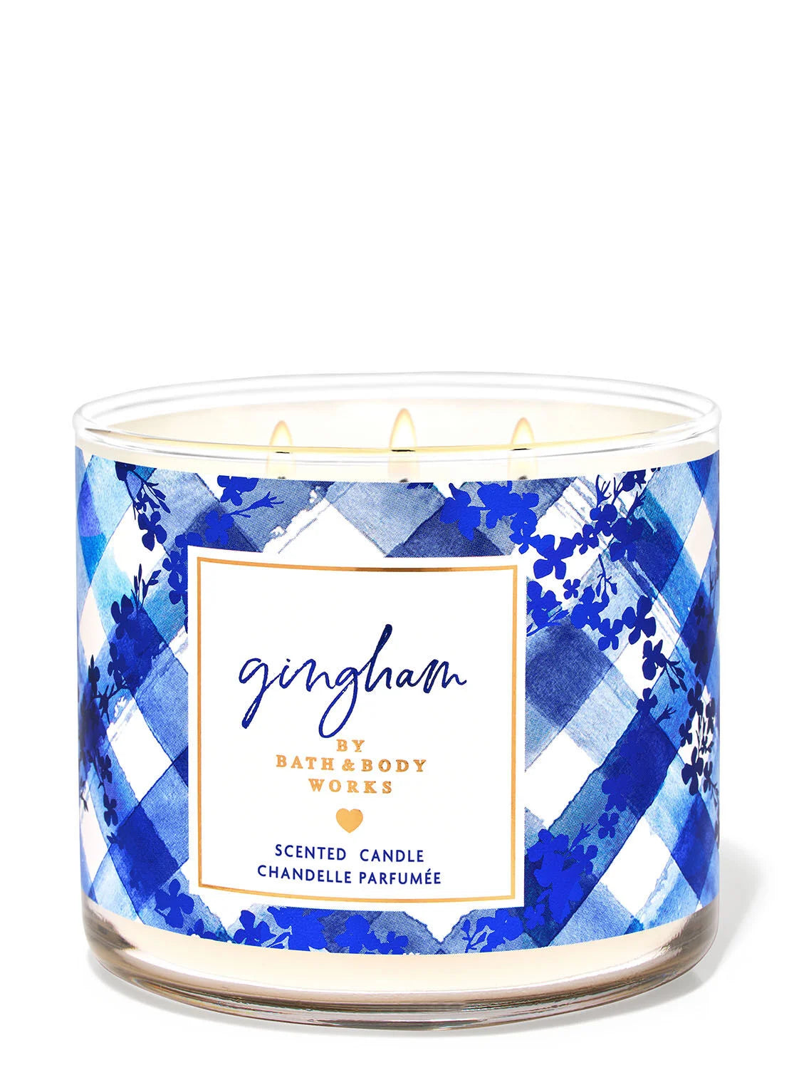 BATH AND BODY WORKS Gingham Scented Candle made with natural essential oils  شمعة معطرة بالزيوت الاساسية العطرية من باث اند بودي وركس