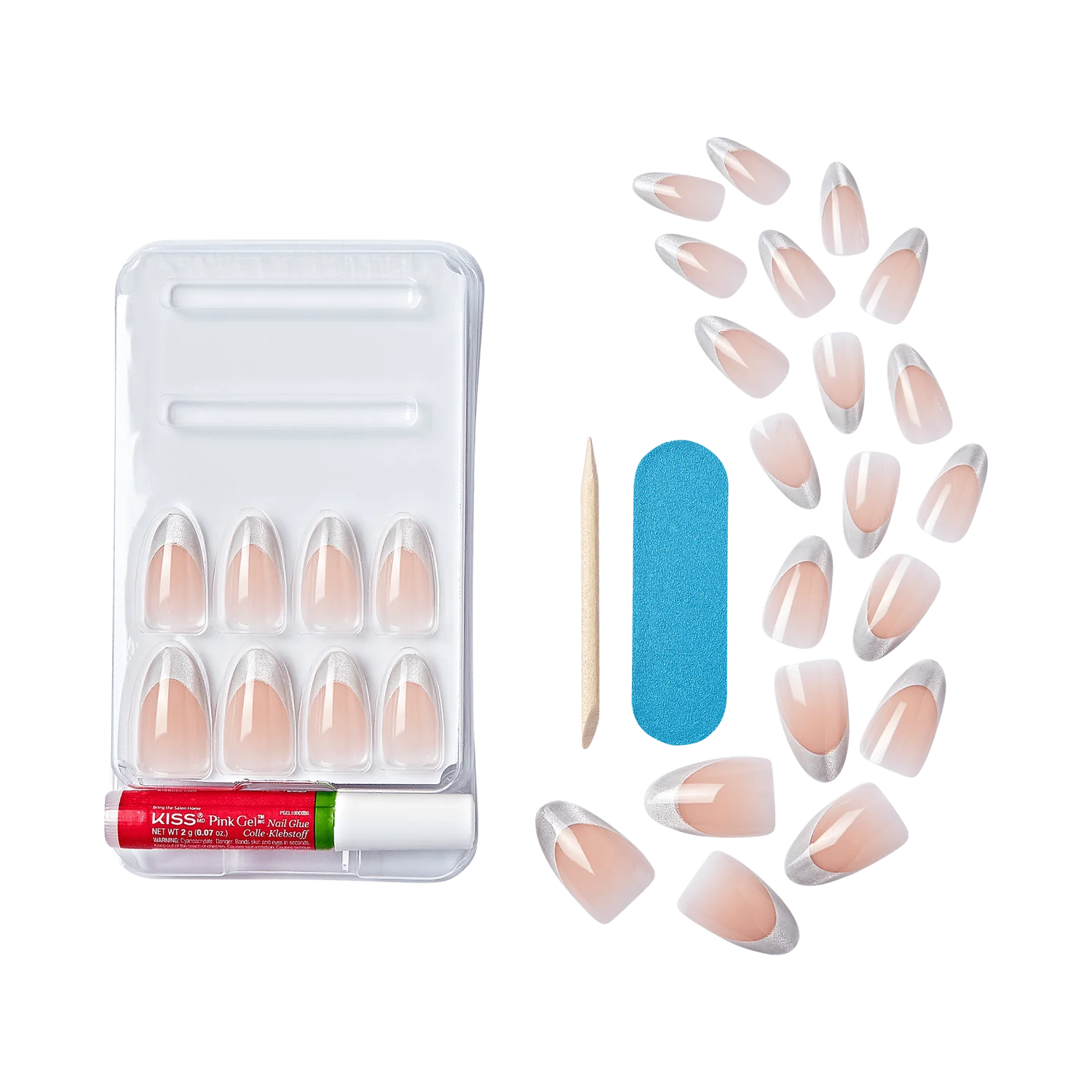 KISS Gel Fantasy Magnetic Velvety Effect Ready To Wear Gel Glue Included 28 Nails North Cast FMA01 اظافر صناعية