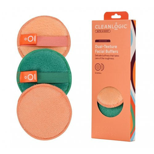 Cleanlogic Dual Texture Makeup Removing Facial 3 Buffers  بكج اسفنجات تنظيف البشرةمن كلين لوجك