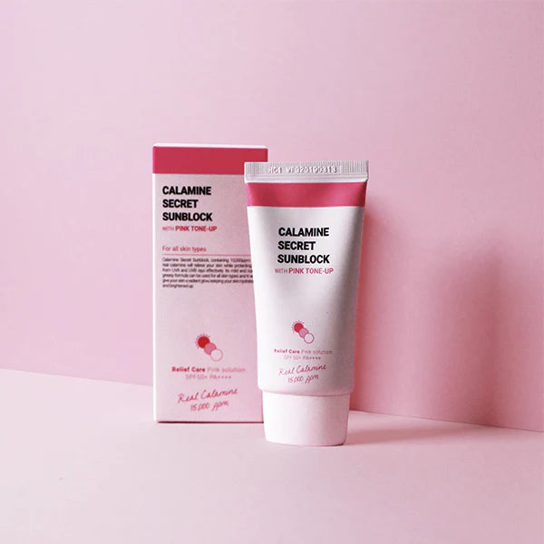 K SECRET calamine secret sunblock with pink tone up for all skin type spf 50+ pa++++